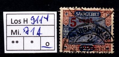 Los H9114: Saargebiet Mi. 71 A, gest.