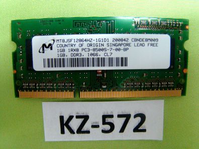 Micron 1GB MT8JSF12864HZ-1G1D1 PC3-8500S-7-00-BP #Kz-572
