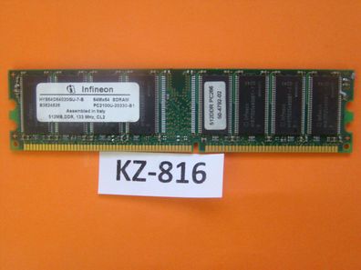 512MB Infineon DDR1 RAM PC2100U 266MHz CL2 HYS64D64020GU-7-B #KZ-816