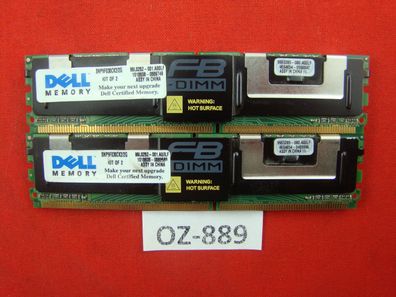 Dell Kingston DDR2-RAM 2GB Kit 2x1GB PC2-5300F ECC 1R - SNP9F030CK2/2G #OZ-889
