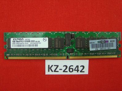 1GB Elpida DDR2-400 PC2-3200R 1Rx4 EBE10RD4AEFA-4A-E 73P2870 345113-051 #KZ-2642