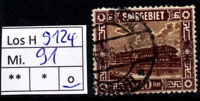 Los H9124: Saargebiet Mi. 91, gest.