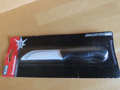 Messer klein 16,5 cm Keramikmesser schwarzer Griff Jes Collection(Original Verpackt)