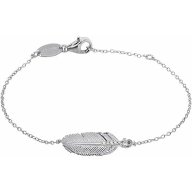 Silver feather bracelet with zircons ERB-LILFEDER-ZI