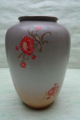 Bareuther Bavaria Vase grau-orange ca 19,5 cm "fühlt sich handgemalt an...