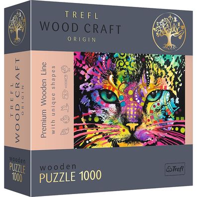 Trefl 20148 Dean Russo Studios farbenfrohe Katzen 1000 Teile Holz Puzzle