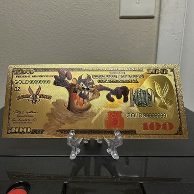 Sammler Goldfolie BanknoteTasmanian Devil Zeichentrick (GBA0103245)