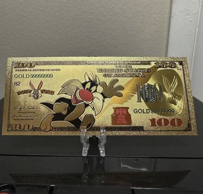 Sammler Goldfolie Banknote Sylvester Zeichentrick (GBA0103246)