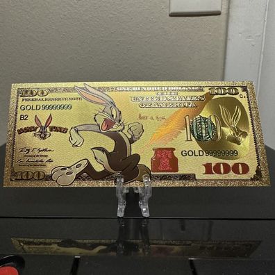 Sammler Goldfolie Banknote Bugs Bunny Zeichentrick (GBA0103247)