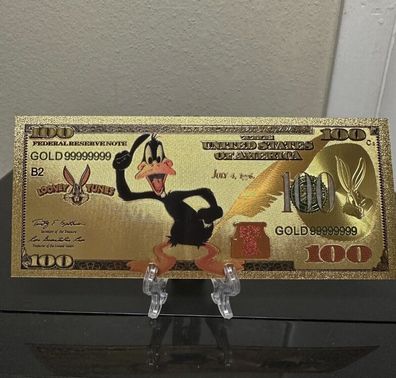 Sammler Goldfolie Banknote Daffy Duck Zeichentrick (GBA0103248)