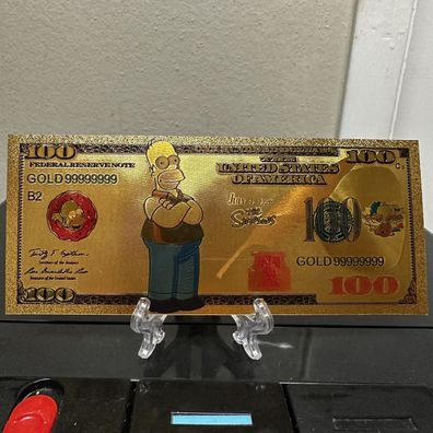 Sammler Goldfolie Banknote Homer Zeichentrick (GBA0103249)