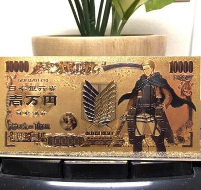 Sammler Goldfolie Banknote Reiner Braun Attack On Titan Zeichentrick (GBA0103251)