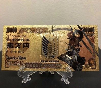 Sammler Goldfolie Banknote Mikasa Ackerman Attack On Titan Zeichentrick (GBA0103252)