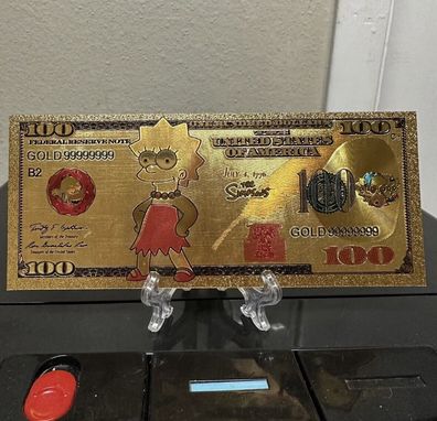 Sammler Goldfolie Banknote Lisa Simpson Zeichentrick (GBA0103254)