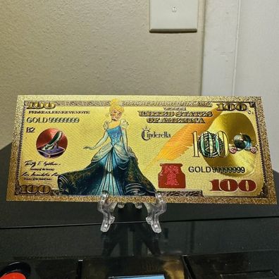 Sammler Goldfolie Banknote Cinderella Zeichentrick (GBA0103259)
