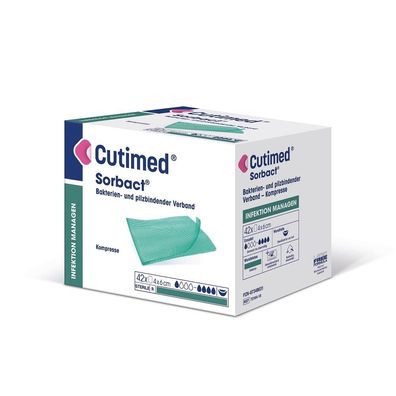 Cutimed® Sorbact® steril Kompressen 6 x 4 cm 6 Stück