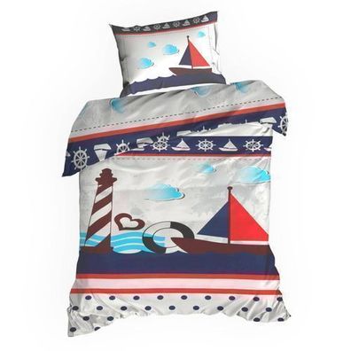 Bettwäsche Kissenbezug für Kinder Bettbezug Bettwaren Set 100 x 135 cm Schiff Deko