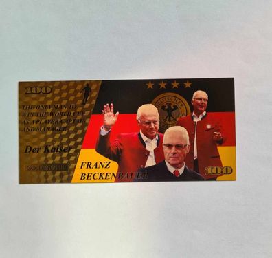 Goldfolie Banknote/ Deutschland Banknote, Fussballer Franz Beckenbauer/ (GBB03247)