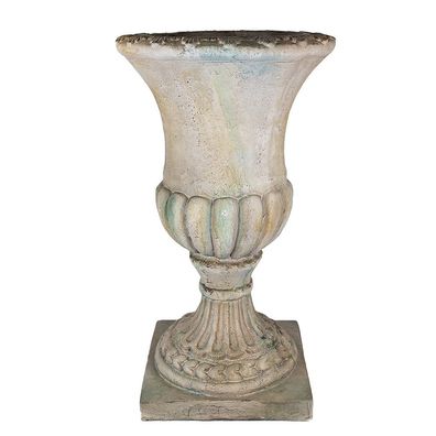 Clayre & Eef Blumentopf 44x44x75 cm Grün Beige Keramikmaterial (Gr. 44x44x75 cm)