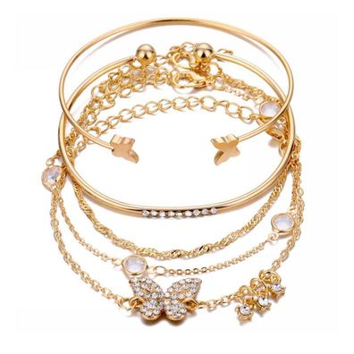 6er Pack Goldketten Armband-Set, Geschenke für Damen und Mädchen