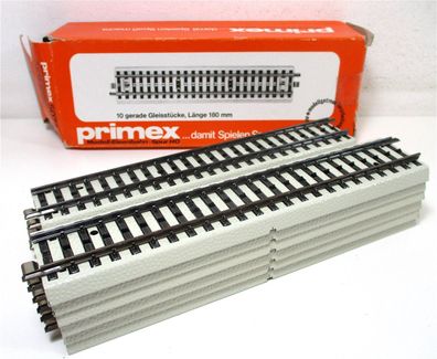 Primex H0 5073 Packung mit 10 geraden Gleisstücken 180mm - OVP (1939h)