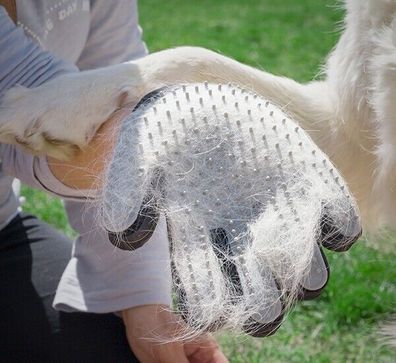 Fellpflege Handschuh Fellhandschuh Bürsthandschuh für Haustiere, Silikonborsten
