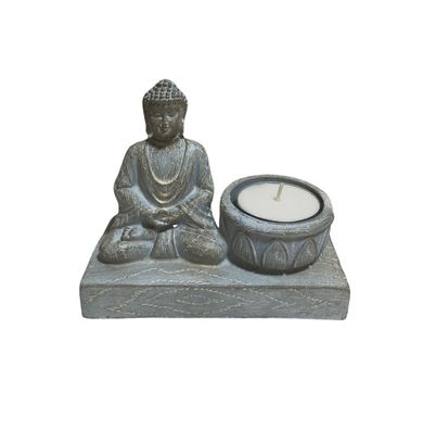 Buddha links Teelichthalter Kerzenhalter Kerzenständer Teelicht Halter