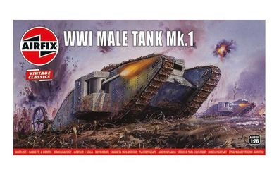 Airfix 1:76 A01315V WWI Male Tank Mk. I, Vintage Classics