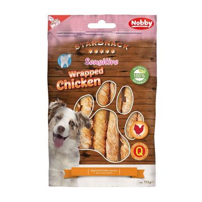 Nobby Hund Snack Leckerlie StarSnack Barbecue Sensitive Wrapped Chicken 113 g