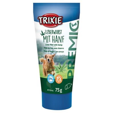 Trixie PREMIO Leberwurst mit Hanf 75 g, Hundesnack Hund Dog