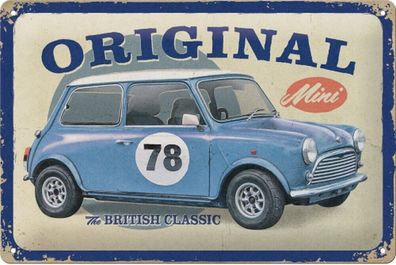 Mini Blechschild 20x30 cm The British Classic Motivprägung Brillante Farben