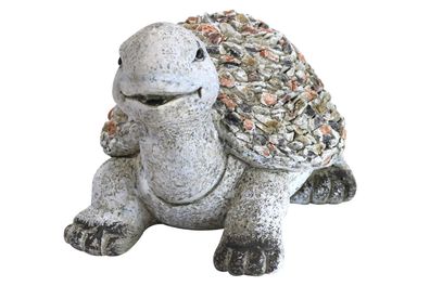 Deko Gartenfigur Schildkröte klein 32,5 cm Handarbeit Steinoptik