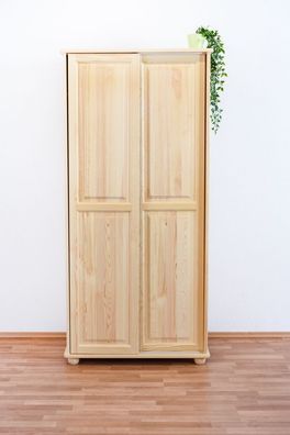 Kleiderschrank Kiefer Vollholz massiv natur Junco 14A - 196 x 92 x 60 cm (H x B