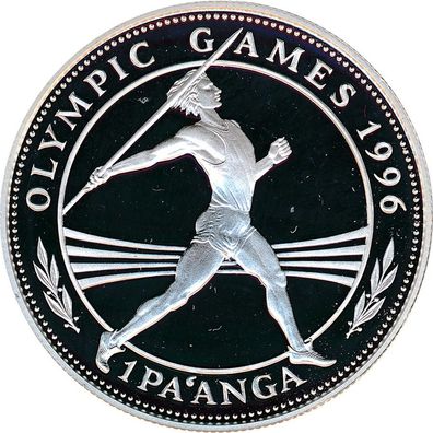 Tonga 1 Paanga 1994 PP Olympiade 1996 in Atlanta - Speerwurf Silber*