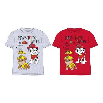 PAW Patrol T-Shirt für Jungen | Kurzarm | Motiv: Favorite Things | Grau oder Rot ...