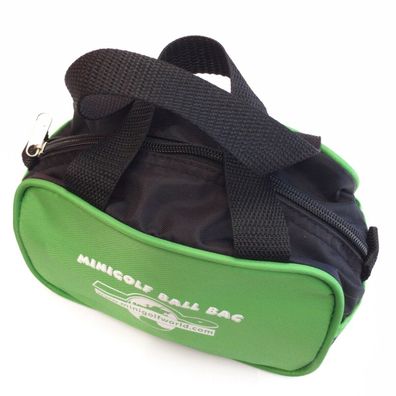 Kleine Minigolf Balltasche für ca. 15 Bälle, Schwarz - Grün