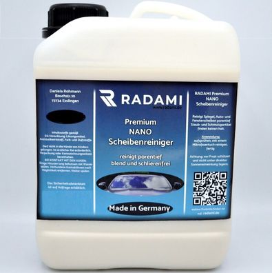 Premium Nano Scheibenreiniger Glasreiniger 2,5L Kraftreiniger Spiegel Scheiben