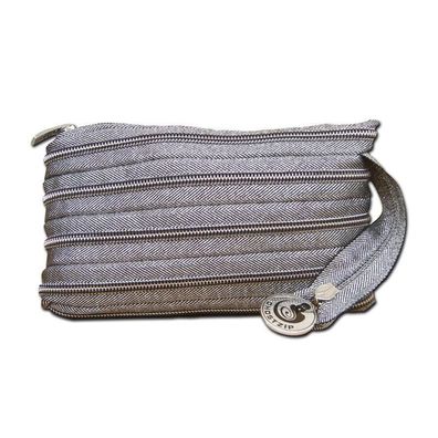 Handtasche Abendtasche Clutch Tasche Reißverschluss Glitzer Silber