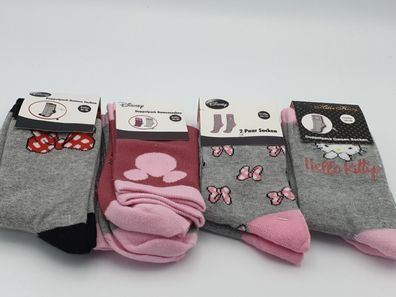 NEU 2er Pack Socken Disney Minnie Mouse Maus Hello Kitty Gr. 35 - 41