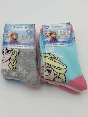 NEU 3 Paar Socken Frozen Elsa die Eiskönigin Gr. 31/34 und 35/38