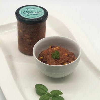 Fertiggericht, hausgemachtes Chili con Carne im Glas (2 Gläser á 400 gr.)