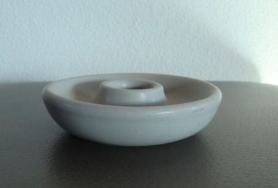 Kerzenhalter MALMÖ, Teller Porzellan, Durchmesser 9 cm, Farbe Grau-Grün