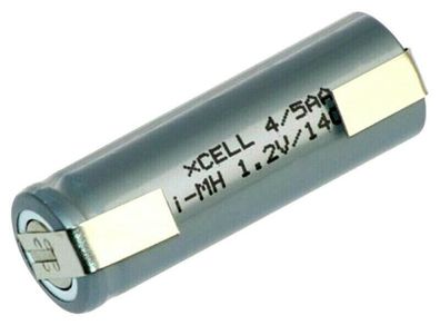 XCELL, NiMh Akku Industriezelle, 4/5AA, U-Lötfahne, 43x14,5mm, 1,2V/1400mA