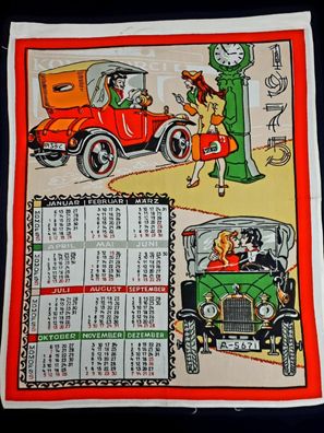 DDR Textil Kalender Stoffkalender 1975