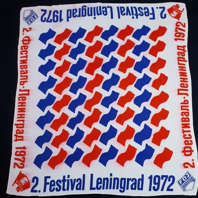 DDR Erinnerungstuch FDJ 2. Festival Leningrad 1972