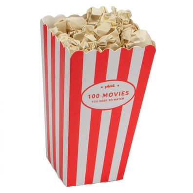 Filmabend Popcorn Eimer Movie Bucket List englische Version 100 Filmtitel