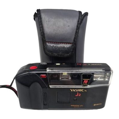 Yashica J2 Analoge Kompaktkamera Schwarz Ersatzteile mit Tasche