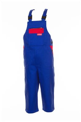 Arbeitshose Kinder-Latzhose Kinderbekleidung kornblumenblau/ mittelrot Größe 146/152