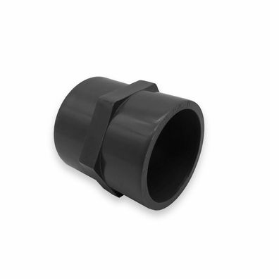 PVC Übergangsmuffe | Ø 50 mm | Klebe 1 1/2" | IG | PN16 | Grau