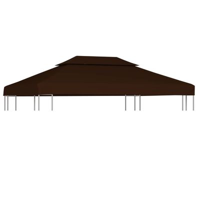 vidaXL Pavillon-Dachplane mit Kaminabzug 310 g/ m² 4x3 m Braun